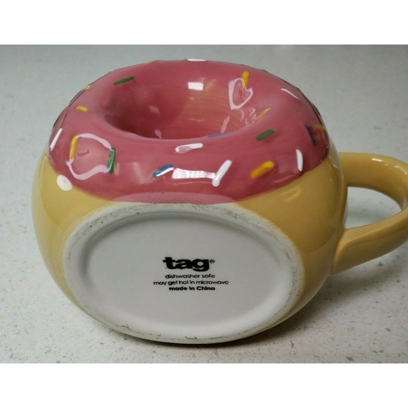 Pink Sprinkle Tag 18 oz. Donut Coffee/Tea Cup/Mug - Picture 6 of 11